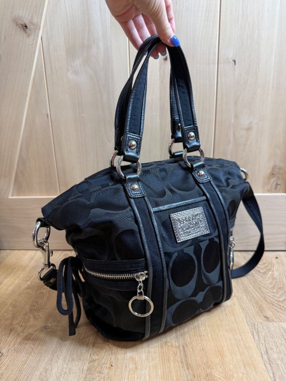 Y2K Coach Poppy Signature Sateen Spotlight Two Way Bag 13843 - Picture 2 of 12